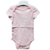 Wholesale - 0-3 Month Pink Onesie- Reason We're Late C/P 48, UPC: 885114880898